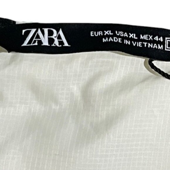 Zara Men's Light Padded Jacket Coat Modular Neckline Cream Snaps Closure XL NWT - Picture 4 of 16